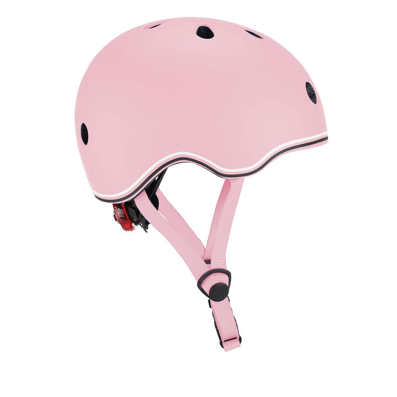 Casque enfant réglable XXS/XS rose avec lumière integrée GO-UP