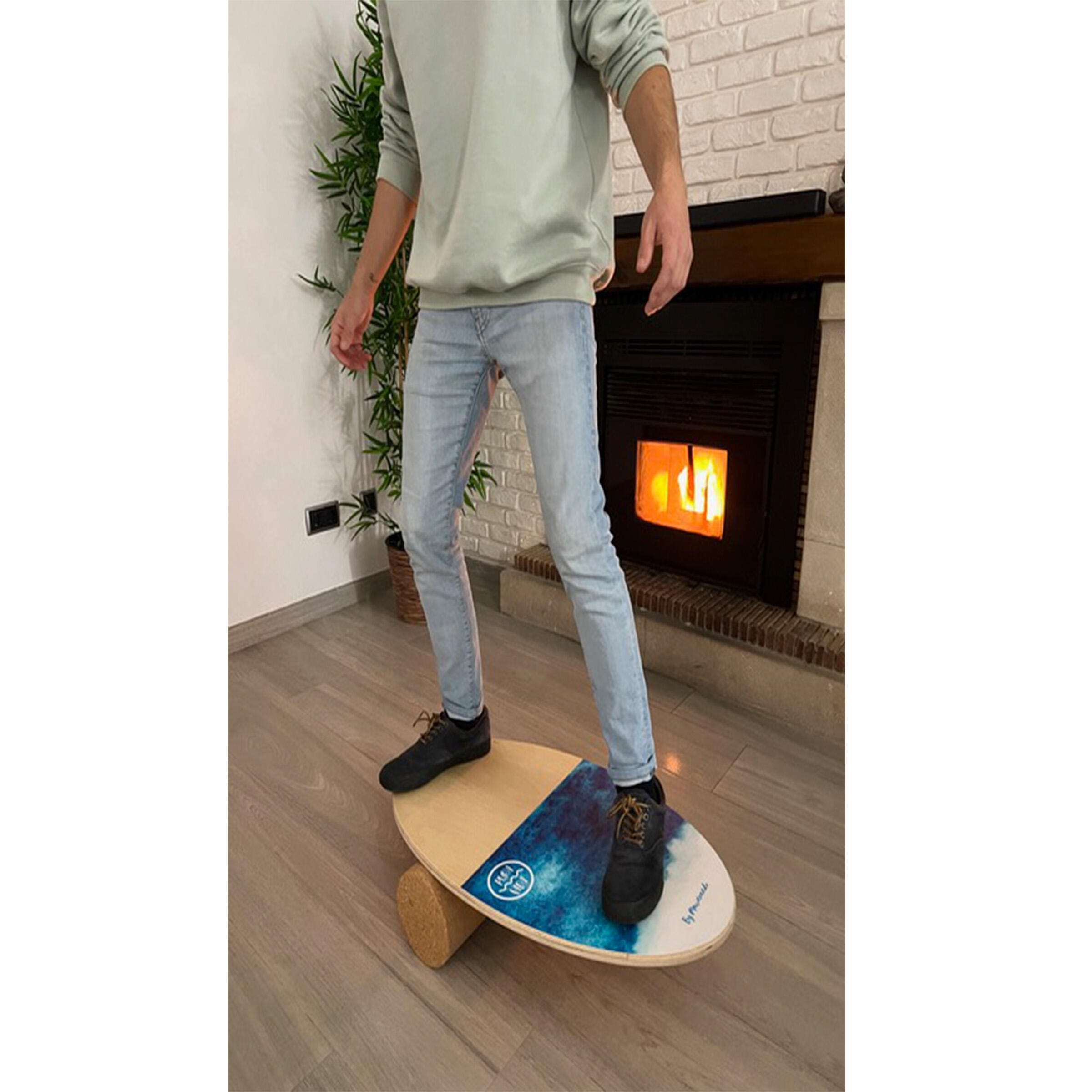 Tabla equilibrio Surf 80cm x 44 cm madera/azul 2/3