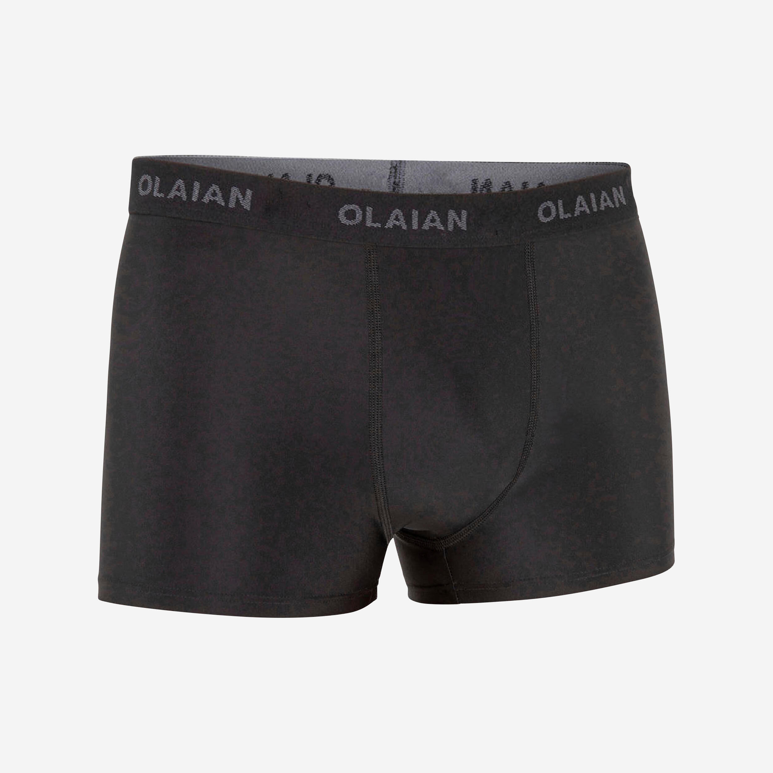 Pantaloneta playera de ba o interior licrada para hombre Olaian Boxer ECO negro