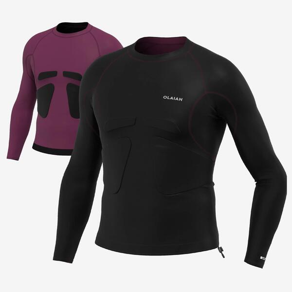DECATHLON Camiseta protección solar manga larga con protecciones Hombre negro