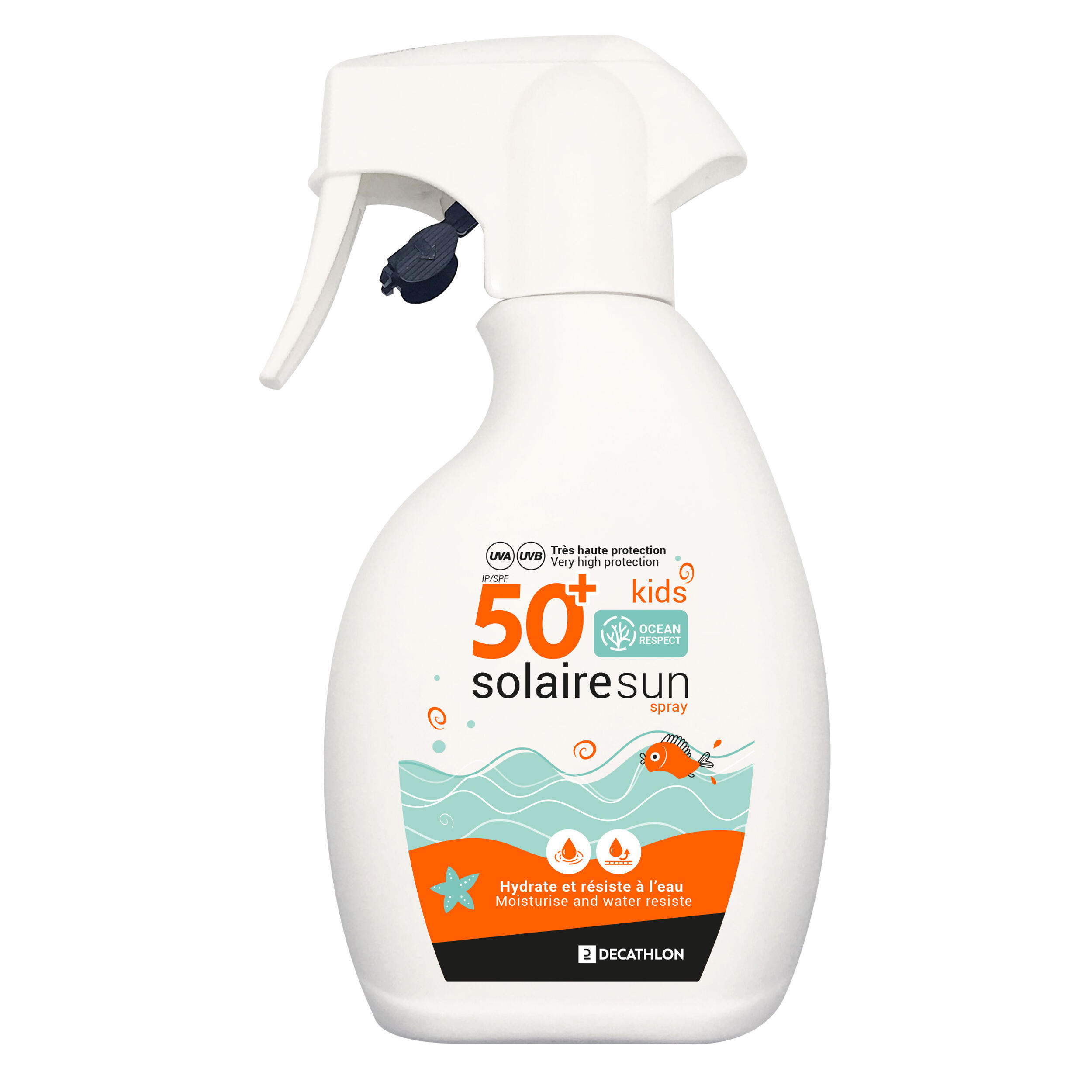 Spray 250 ml protecție Solară FPS50+ Copii DECATHLON