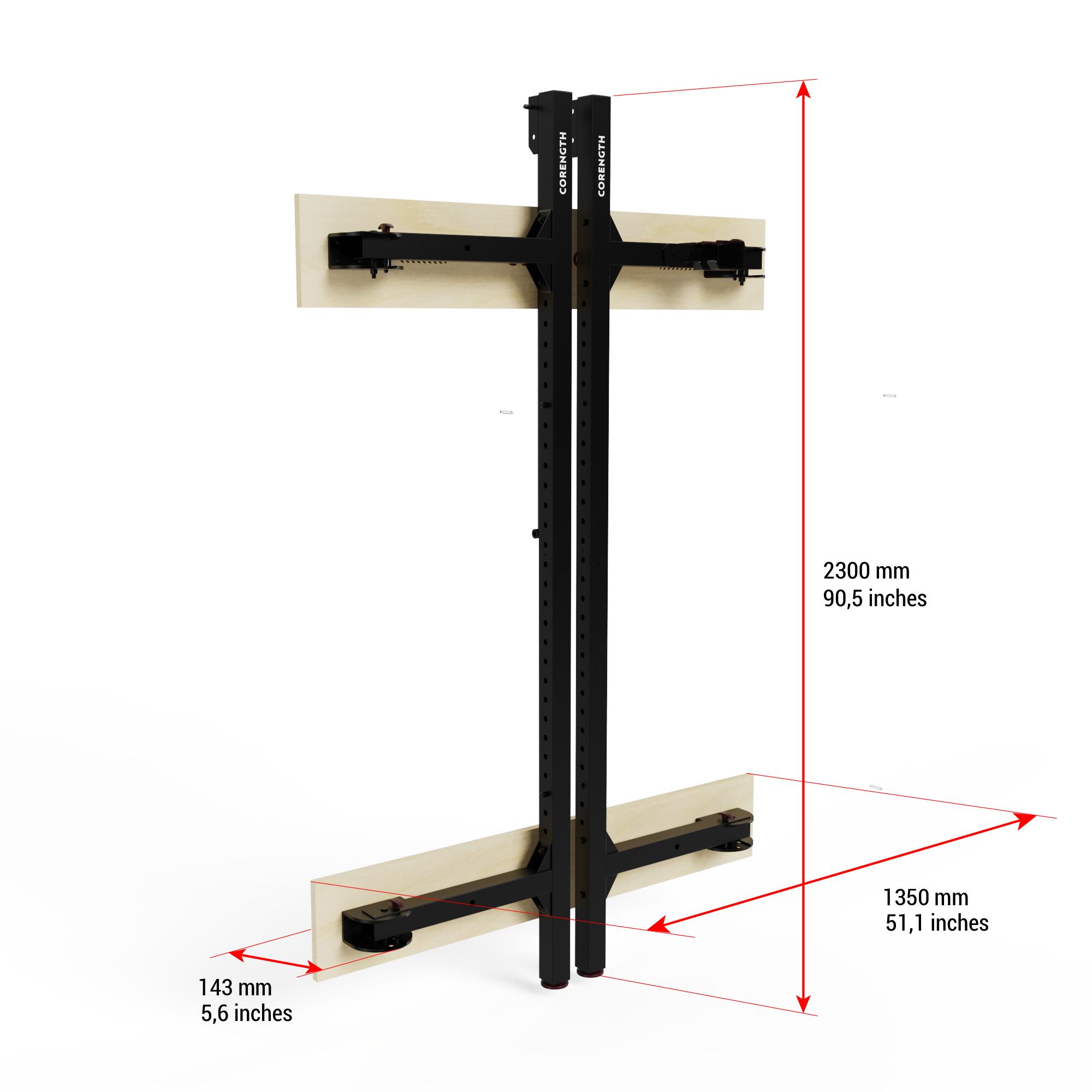 Rack da parete pieghevole per bodybuilding - WALL RACK FOLD