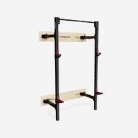 Rack mural de musculation pliable squat traction