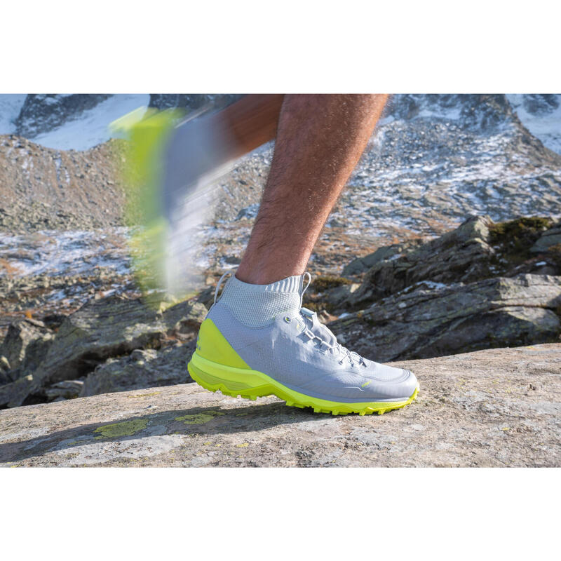 男款超輕量極速登山健行鞋 FH900 - 灰色／黃色