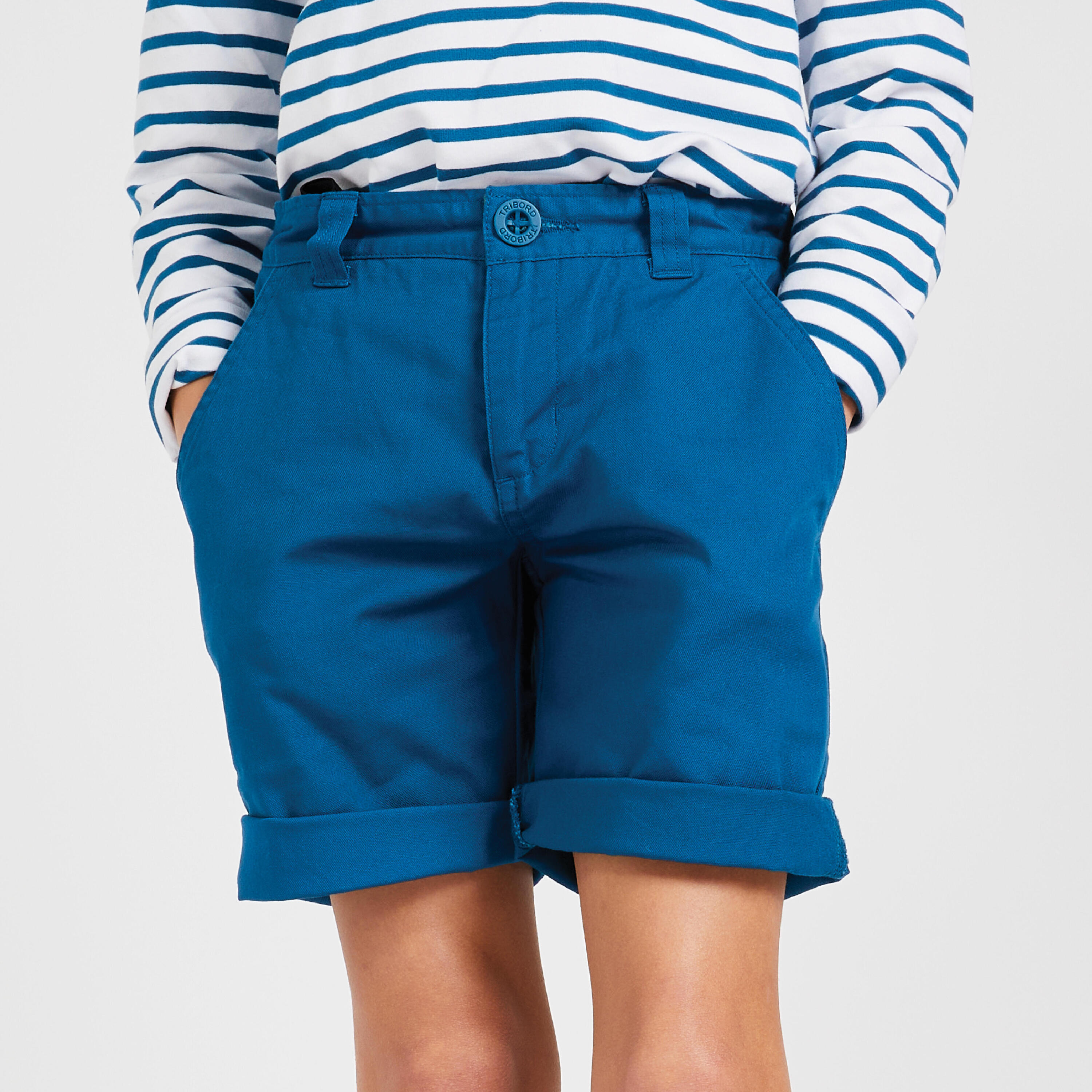 Kids' Boys' Sailing Bermuda Shorts Sailing 100 - Blue 1/8