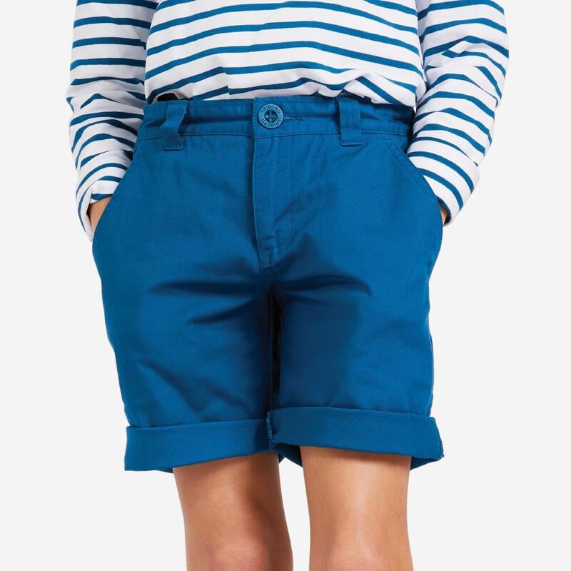 Bermuda Shorts Segeln Kinder strapazierfähig  100 blau