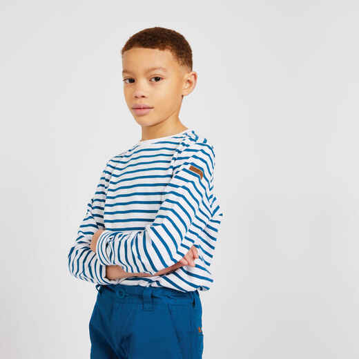 
      Boys' Sailing Long-sleeved T-shirt Sailing 100 blue and white stripes
  