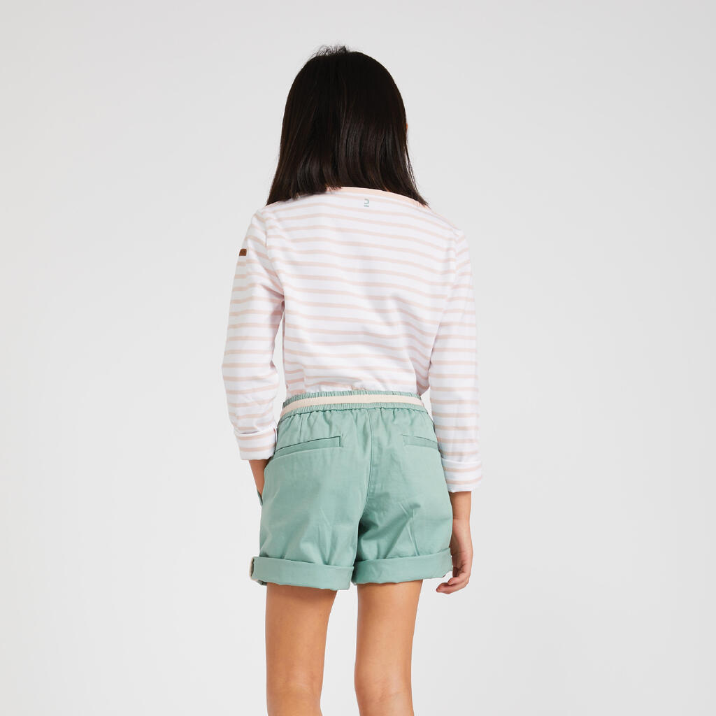 Segelshorts Kinder Mädchen - Sailing 100 khaki