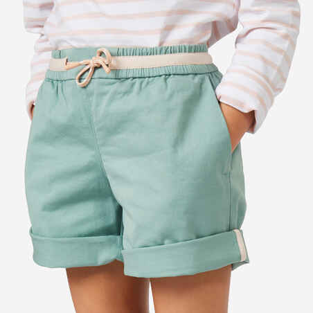 Zelene jadralne kratke hlače 100 za deklice