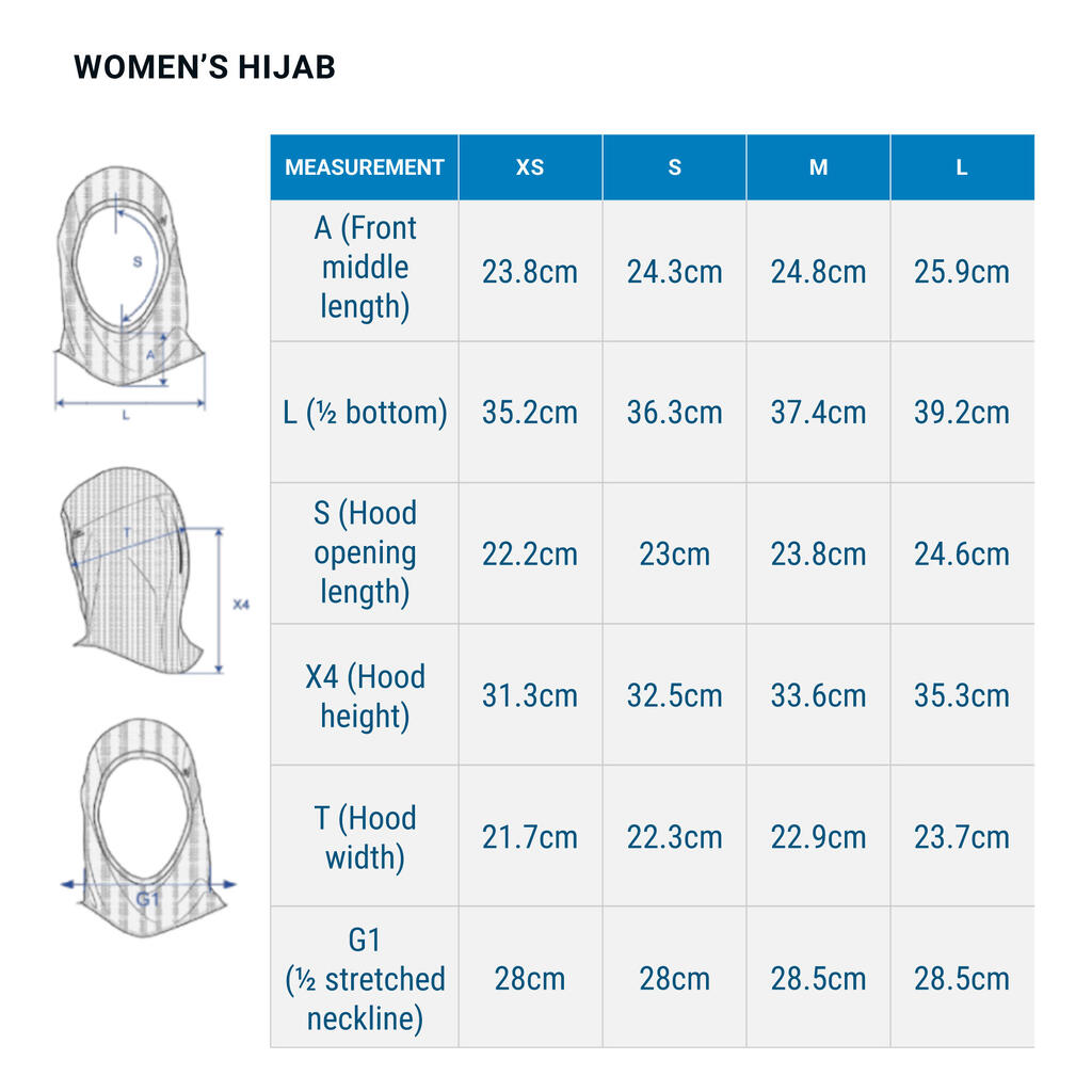 Hijab running Femme - KIPRUN Blanc