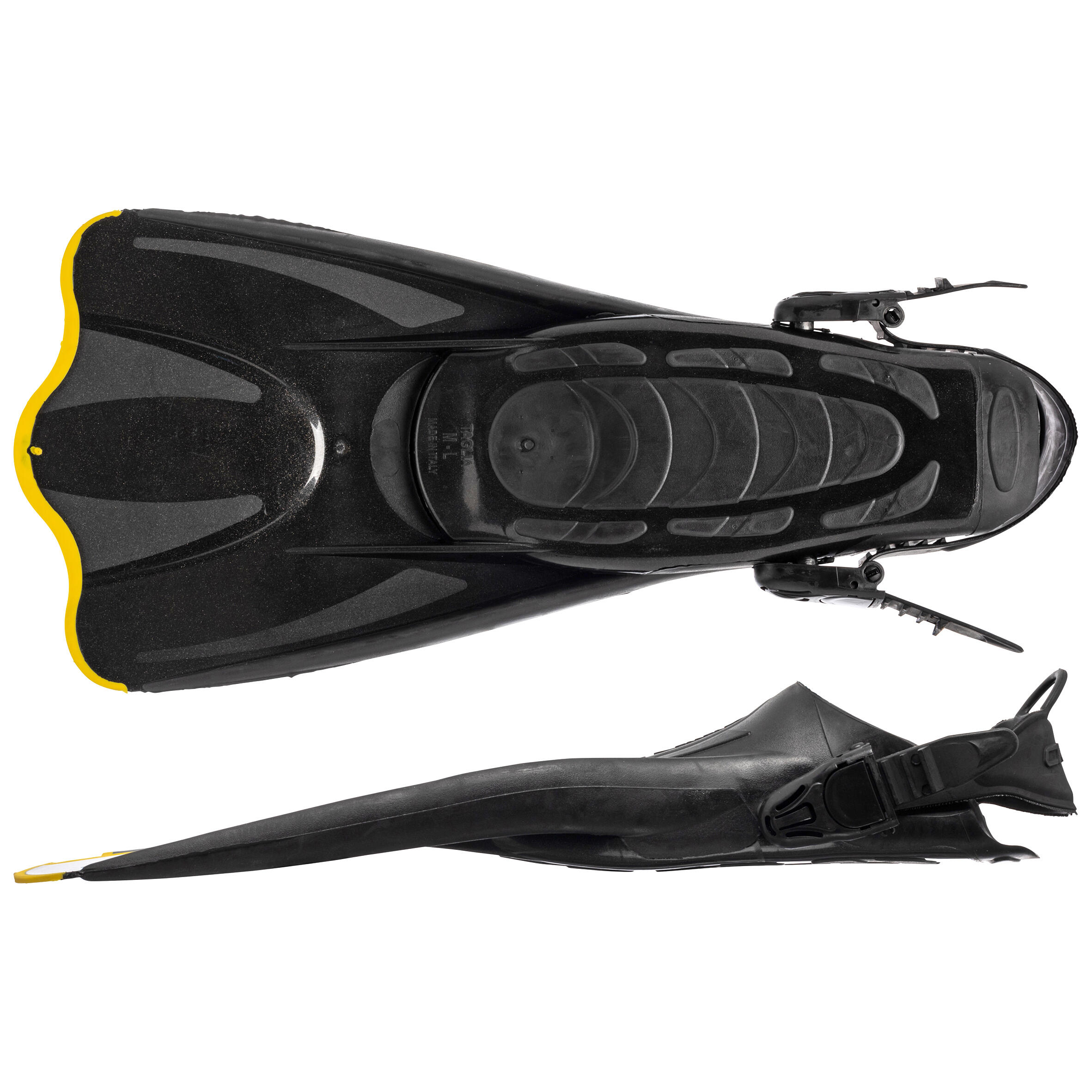 Adult Snorkelling Fins Palau SAF - Black and Yellow 3/7