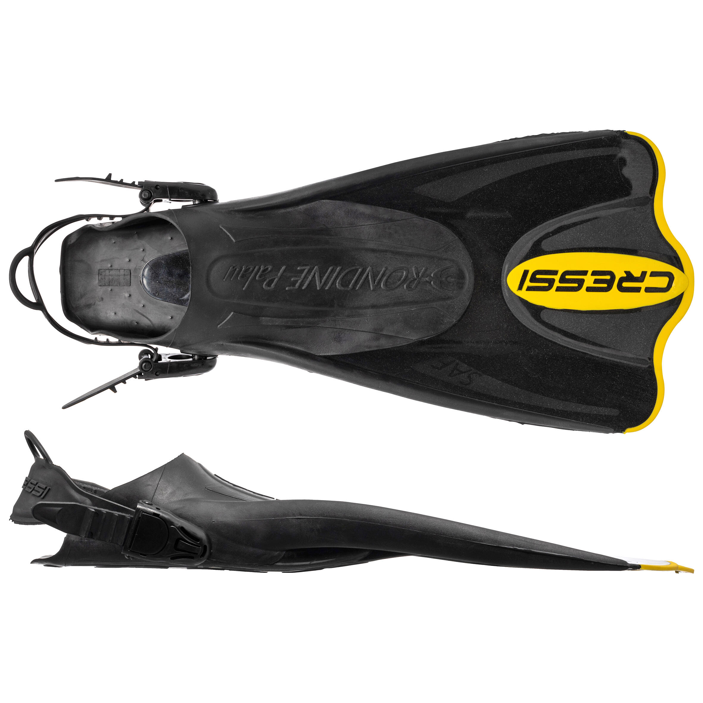Adult Snorkelling Fins Palau SAF - Black and Yellow 2/7
