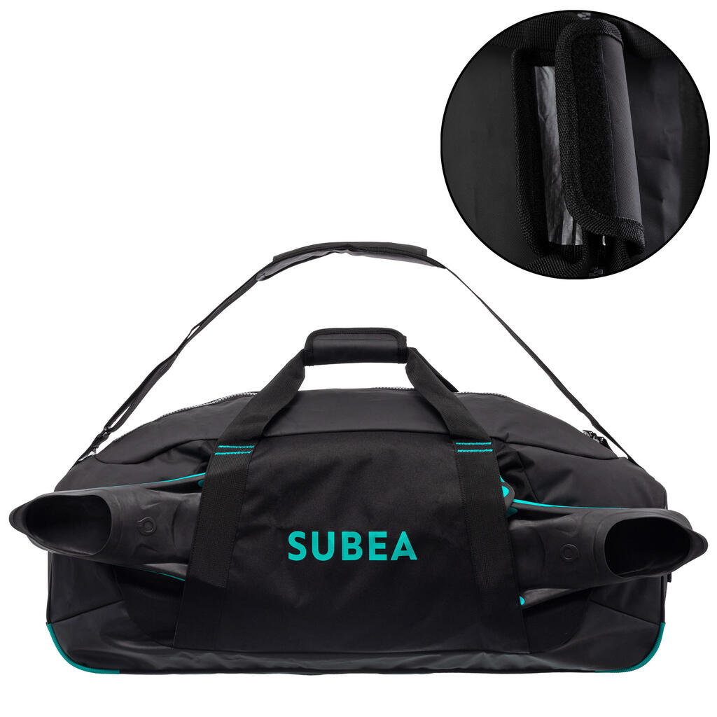 Potápačská taška SCD s objemom 65 litrov čierno-modrá 