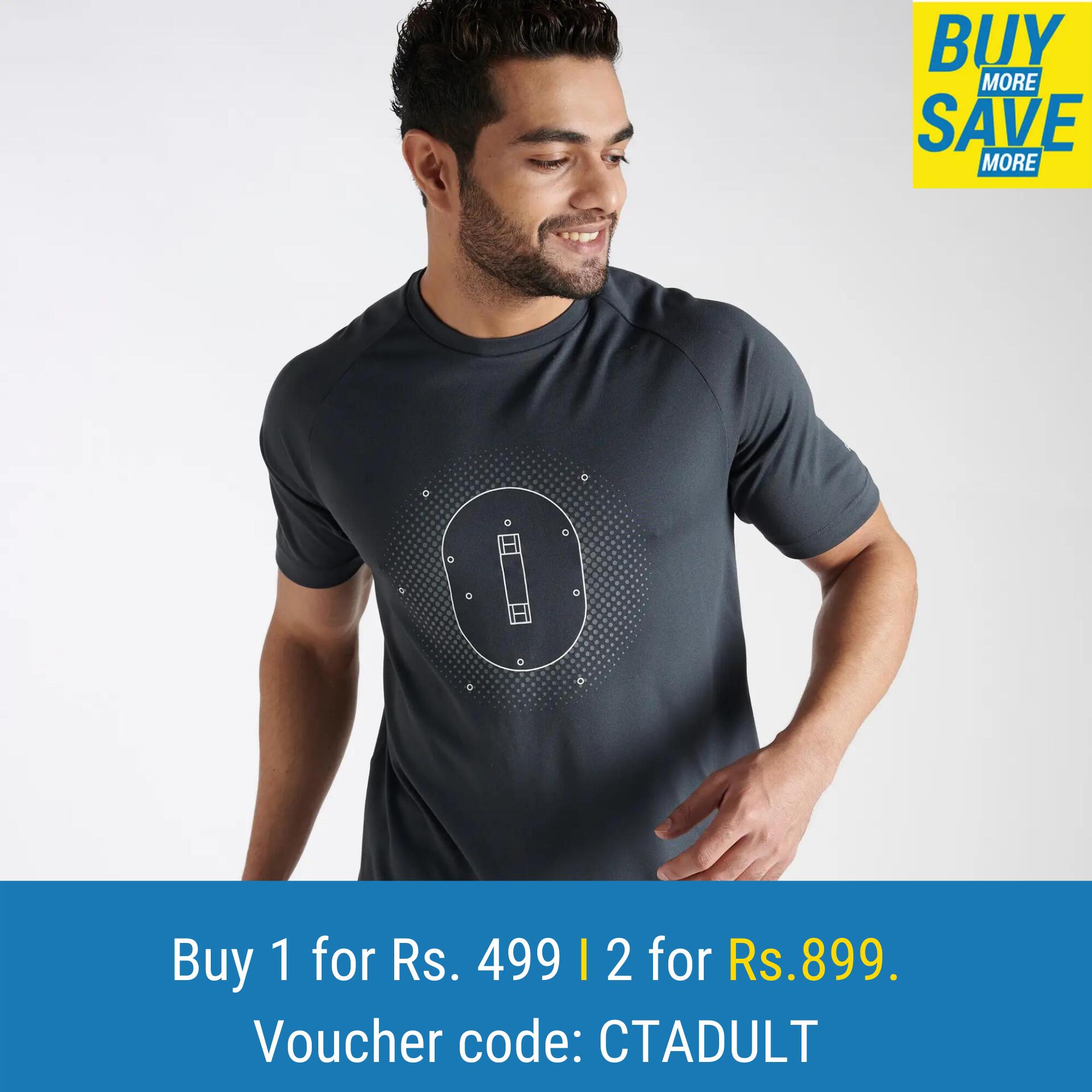 Cricket T-Shirt Quick Dry CT 500 Grey 