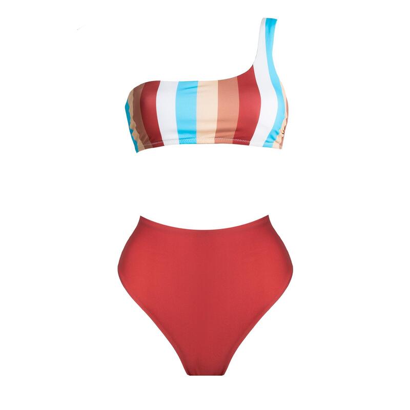 bikini monospalla + slip tierra Le Blu