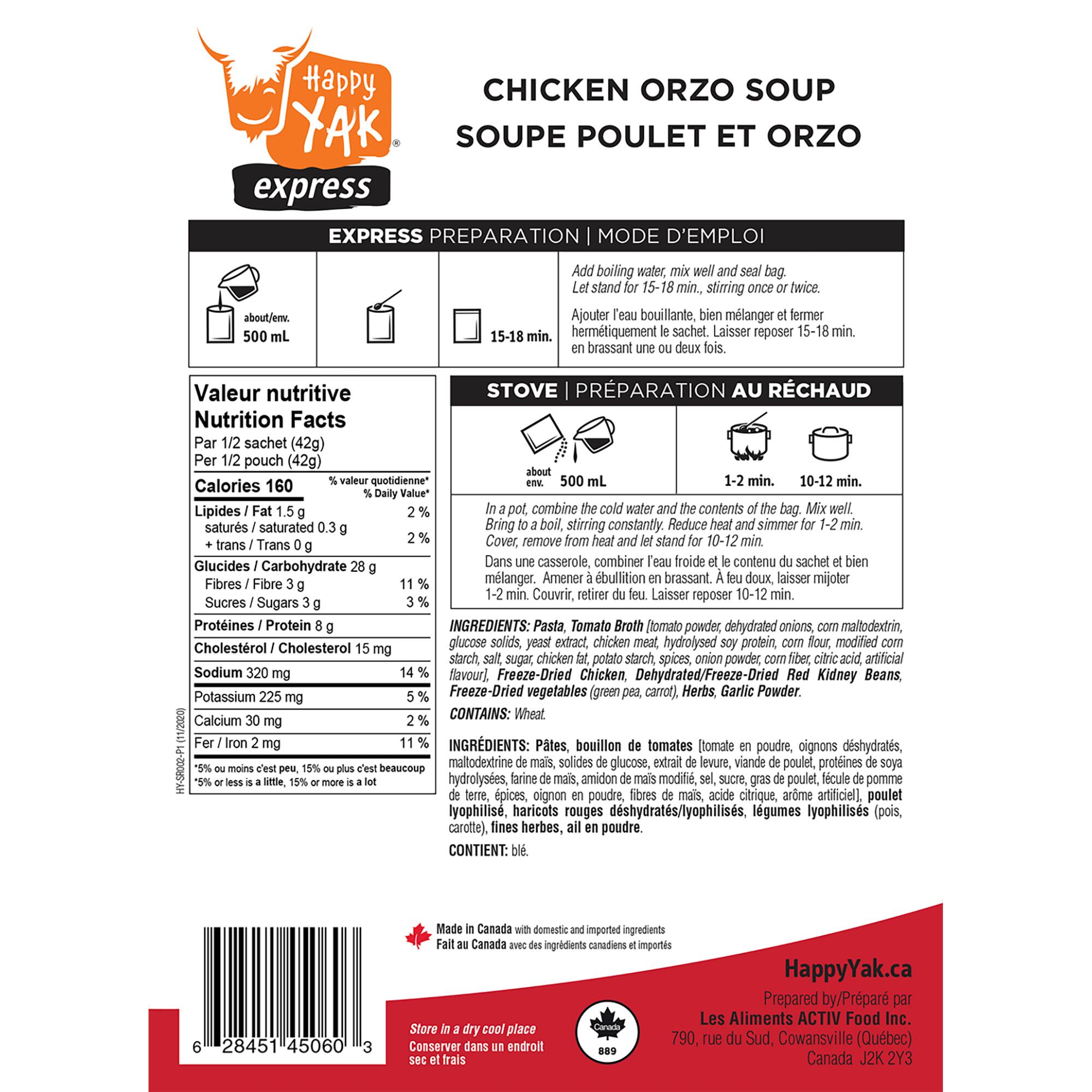 Potage au Poulet à Orzo - HAPPY YAK