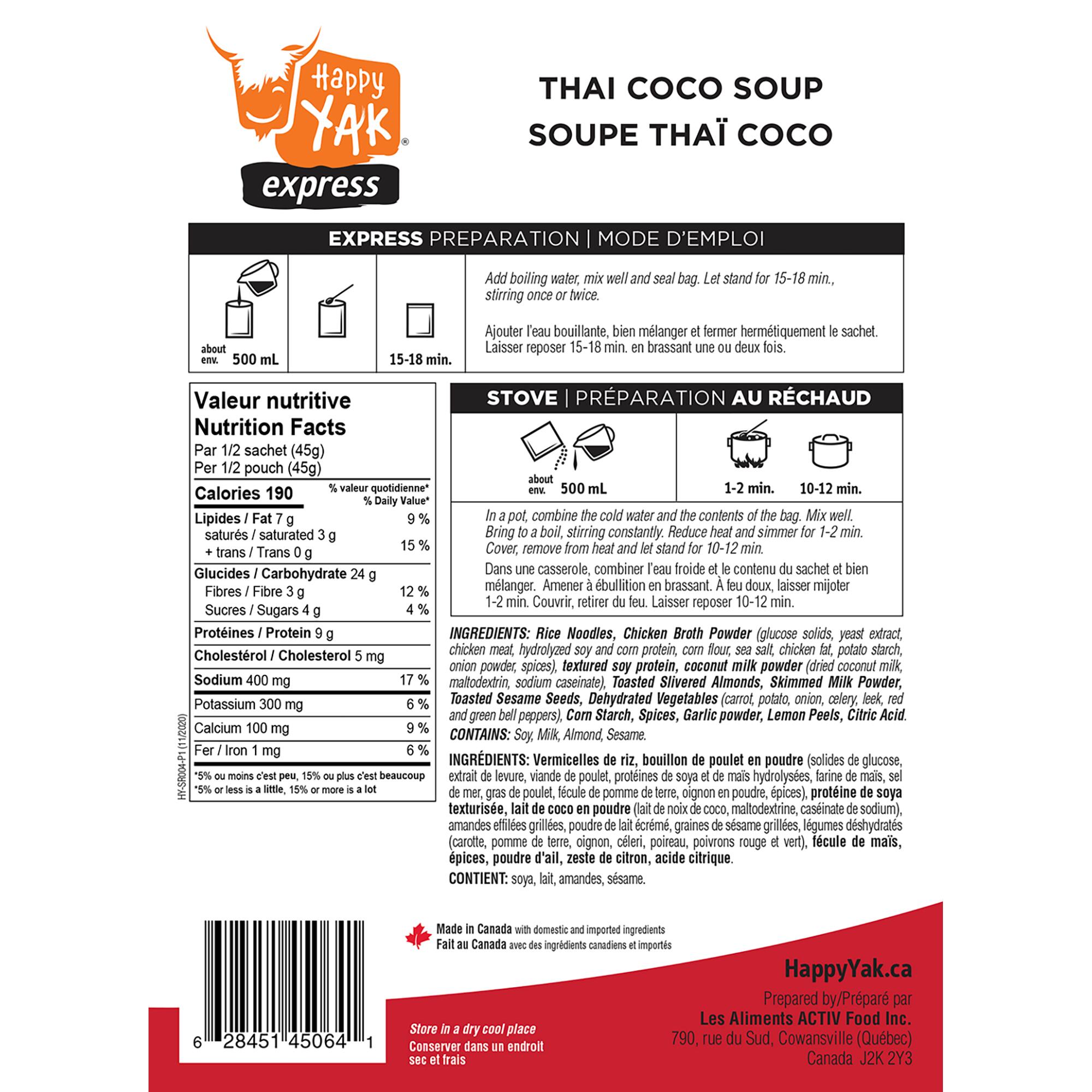 Soupe Thai coco - HAPPY YAK
