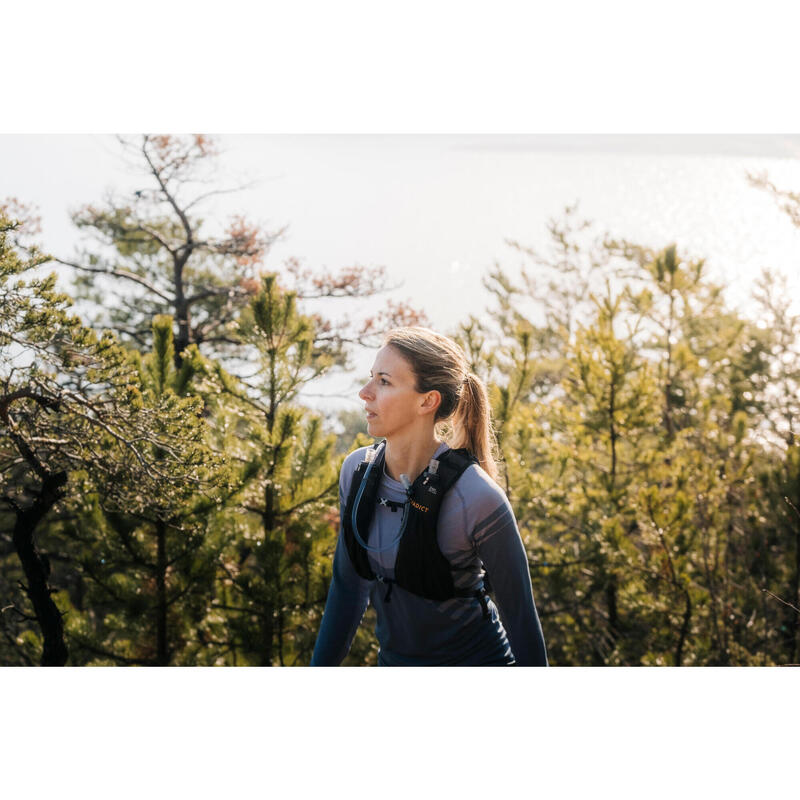 Softshell-Laufshirt langarm Trail Damen grau