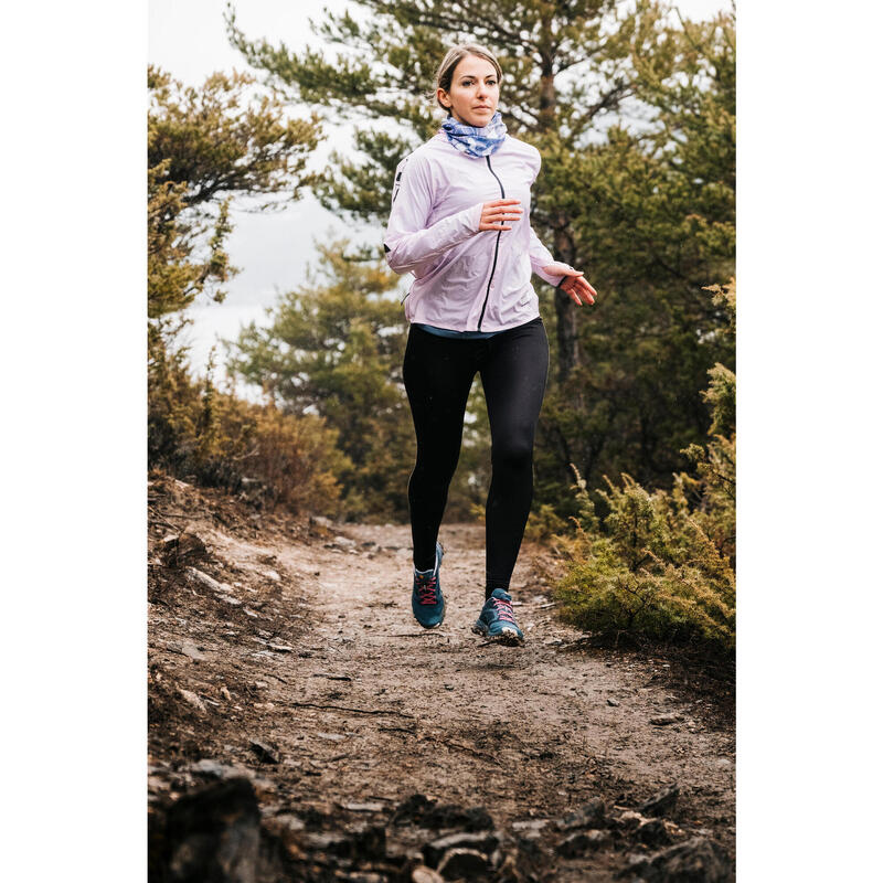 Women's Trail Running Tights - embossed black