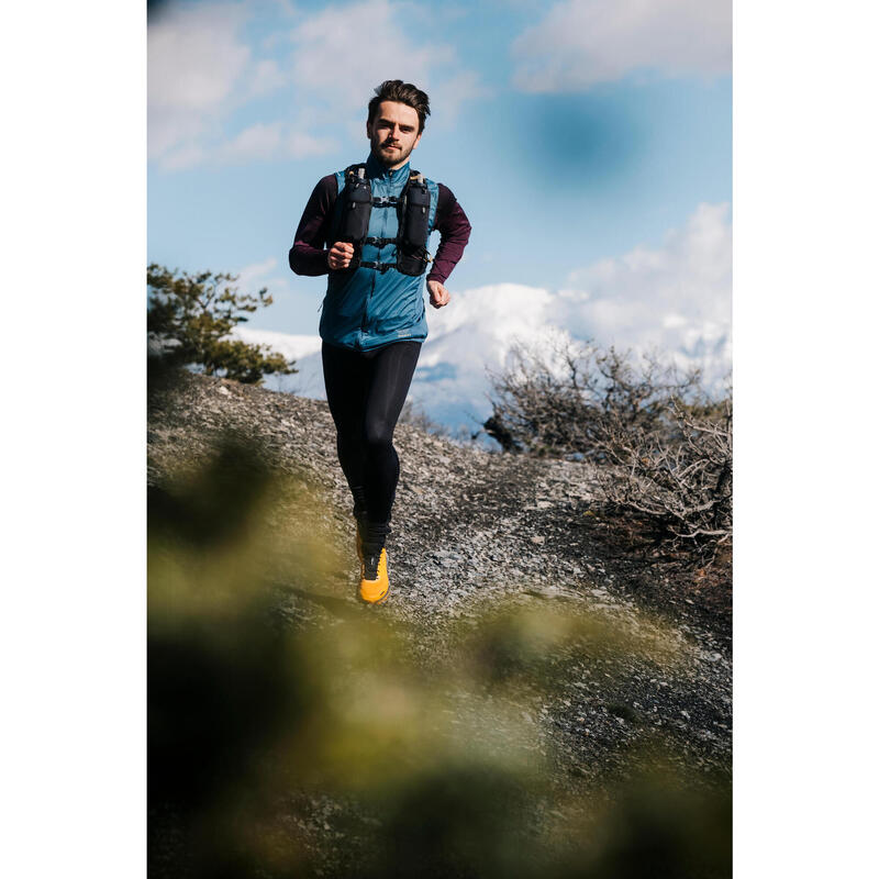 VESTE COUPE VENT DE TRAIL RUNNING SANS MANCHES HOMME BLEU