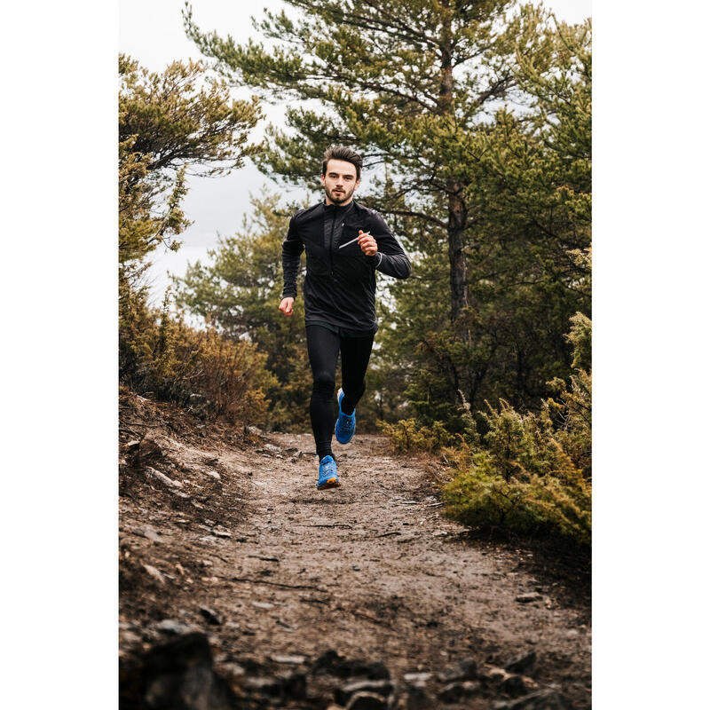 Men's Trail Running Tights - embossed black