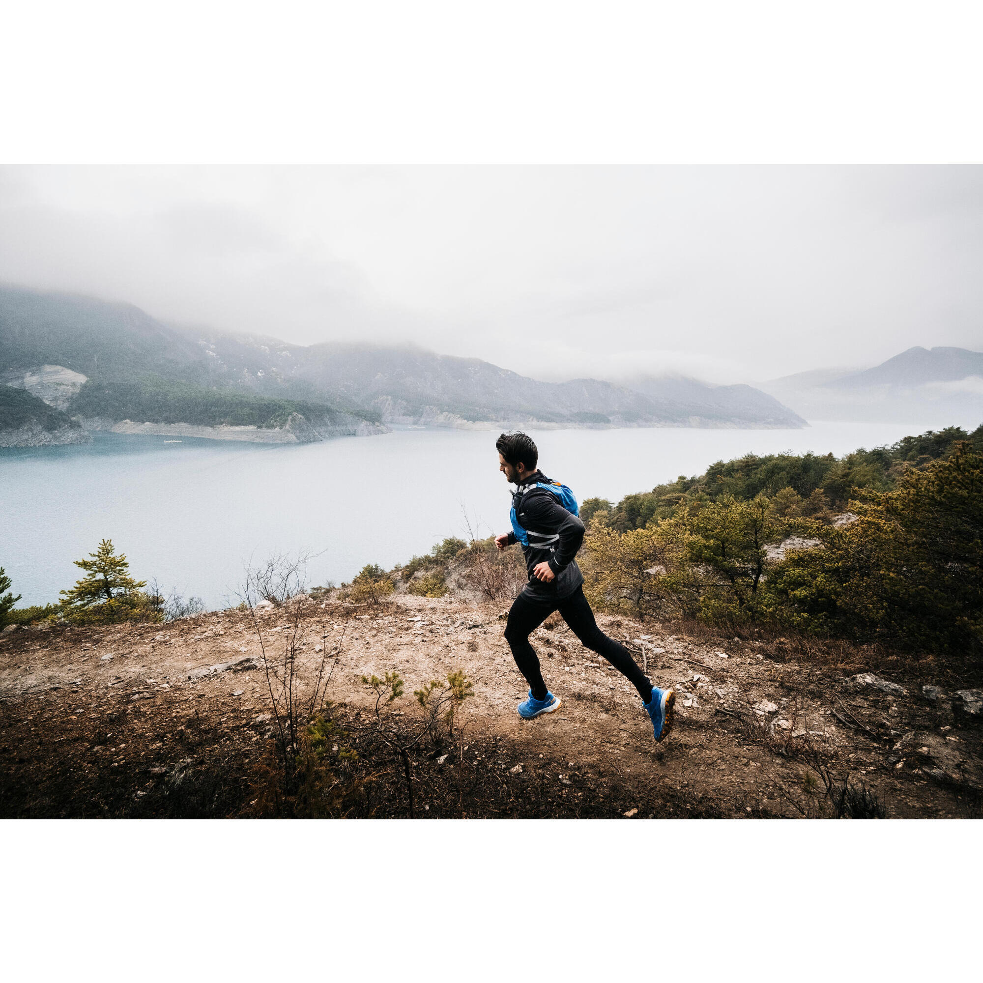 MAILLOT DE TRAIL RUNNING MANCHES LONGUES SOFTSHELL HOMME EVADICT