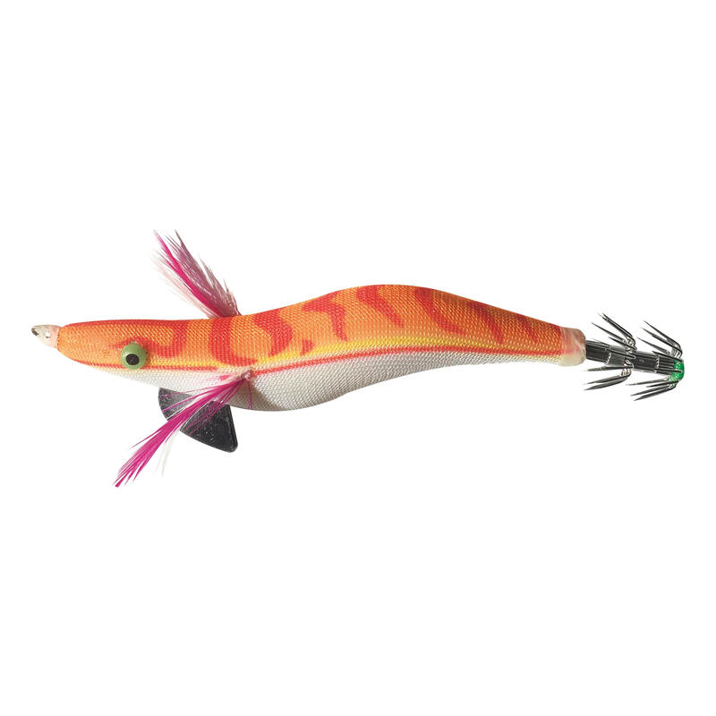 Turlutte EGI plombé orange 3.5 12cm pêche des seiches/calamars