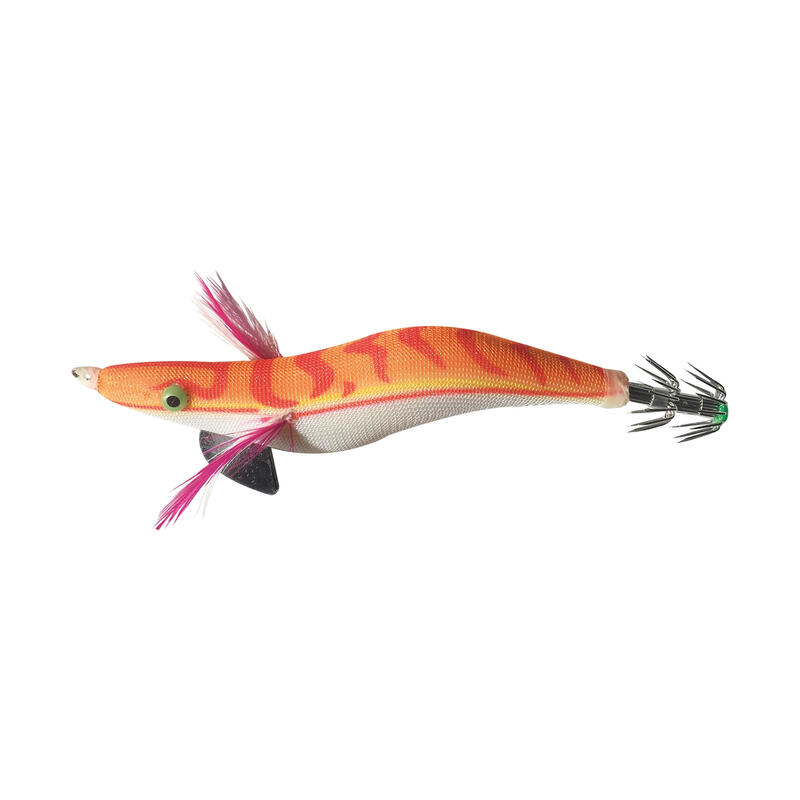 Inktvisplug Egi verzwaard oranje 2.5 9 cm voor vissen op koppotigen
