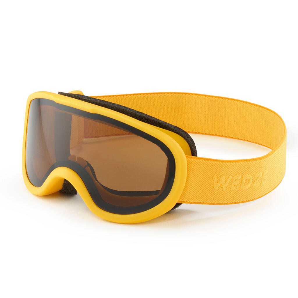 Detské okuliare na lyžovanie a sánkovanie žlté