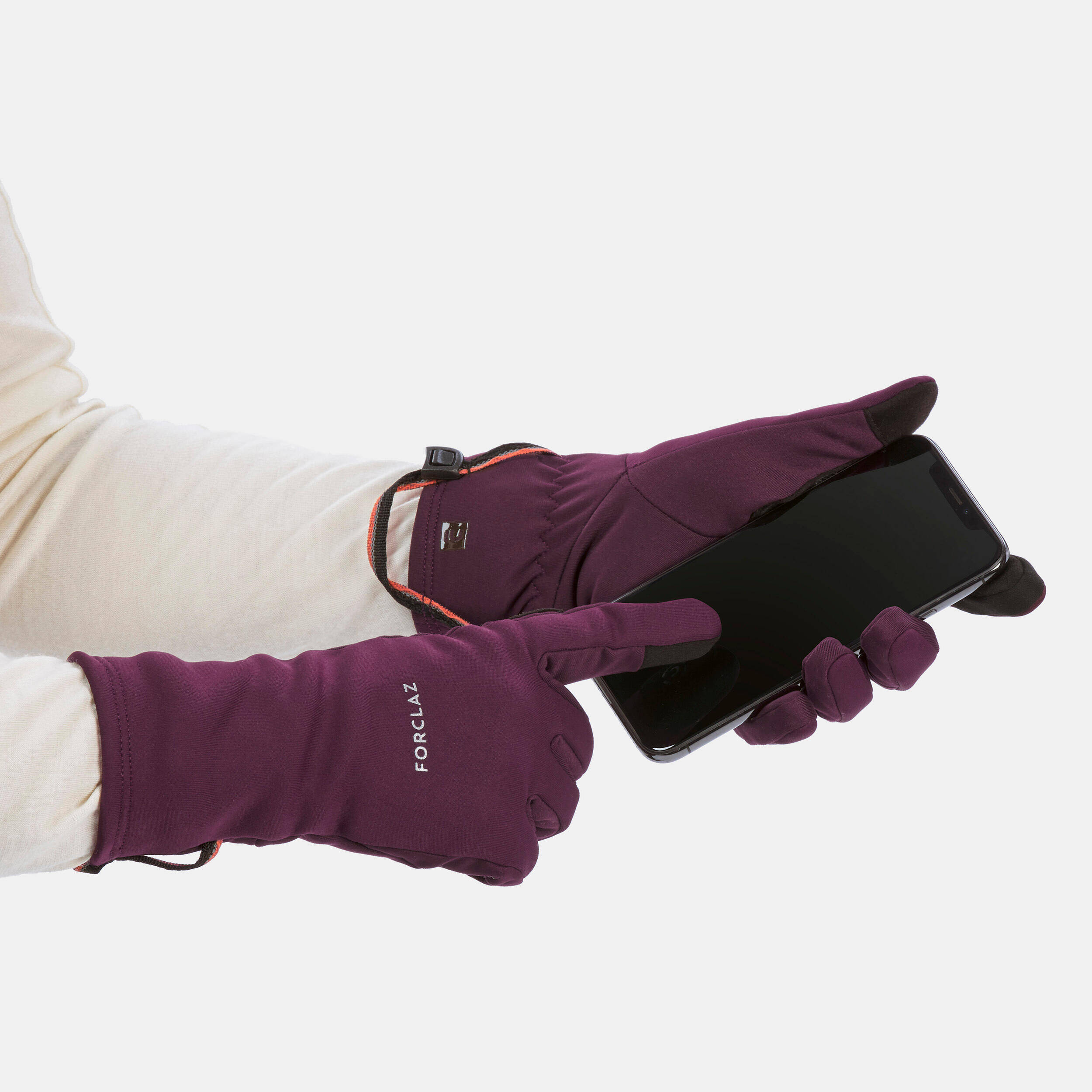 Adult Trekking Tactile Stretch Winter Gloves - MT500 Burgundy -  4