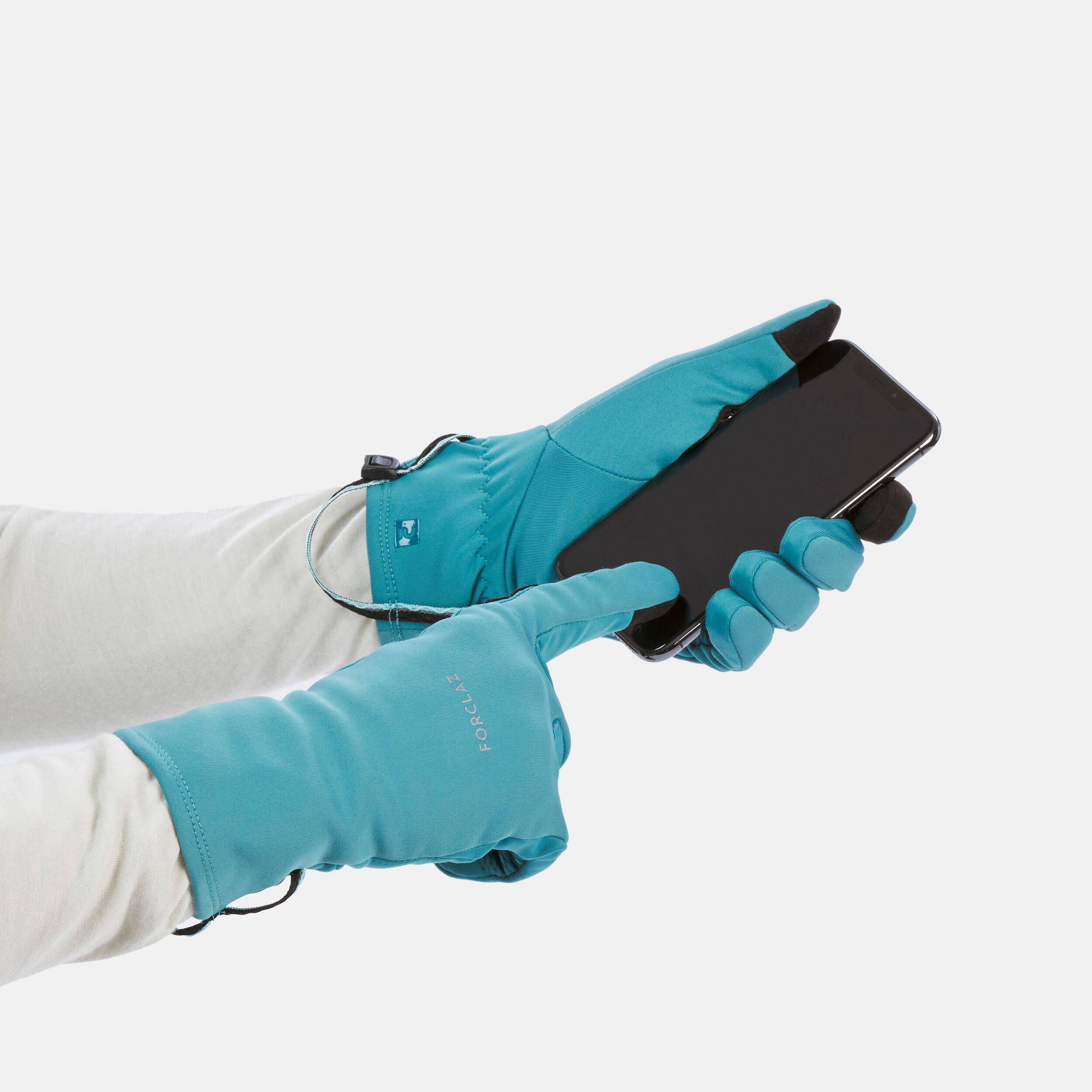 Adults’ trekking tactile stretch gloves, MT500 - Blue -  4