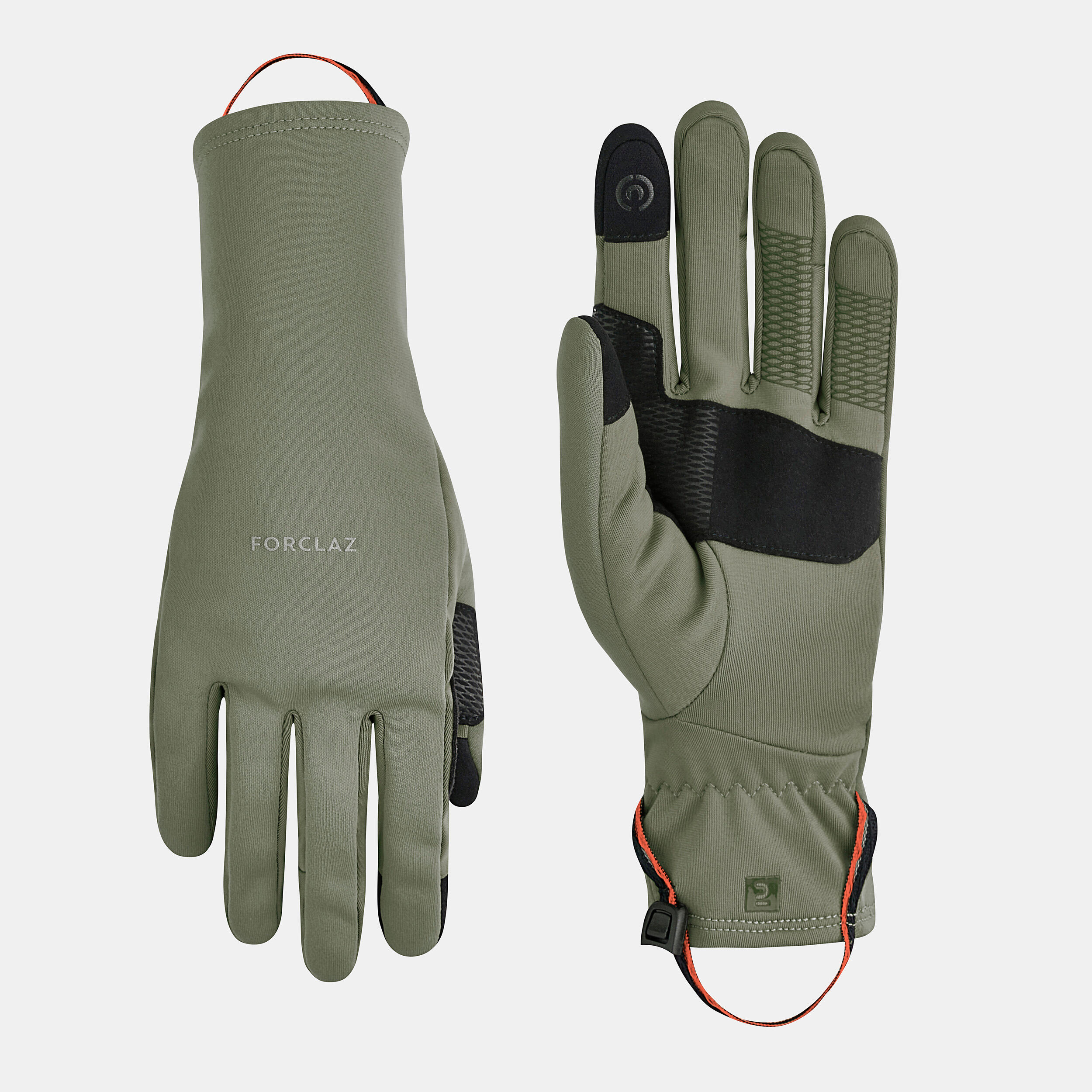 Adult mountain trekking tactile stretch gloves - MT500 khaki 8/8