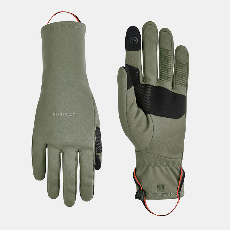 Touchscreen stretch handschoenen voor bergtrekking MT500 kaki