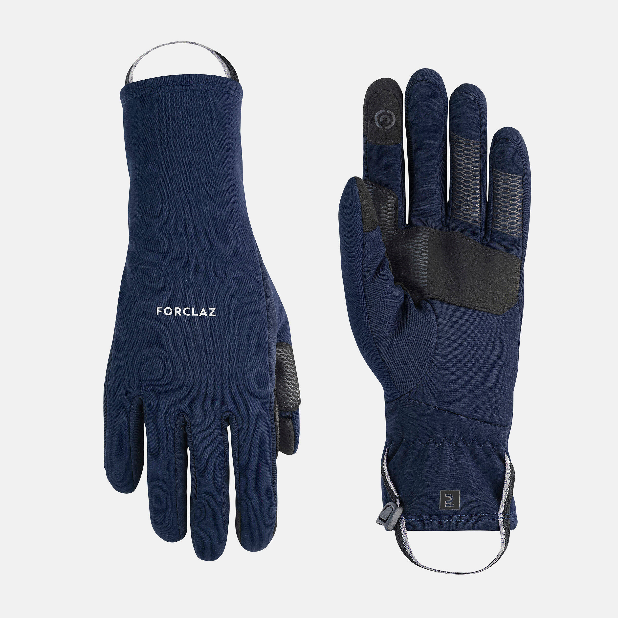 Adult Trekking Tactile Stretch Winter Gloves - MT500 Blue -  1
