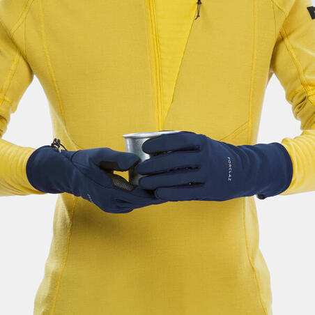 Gants color-block en polaire stretch pour homme en jaune