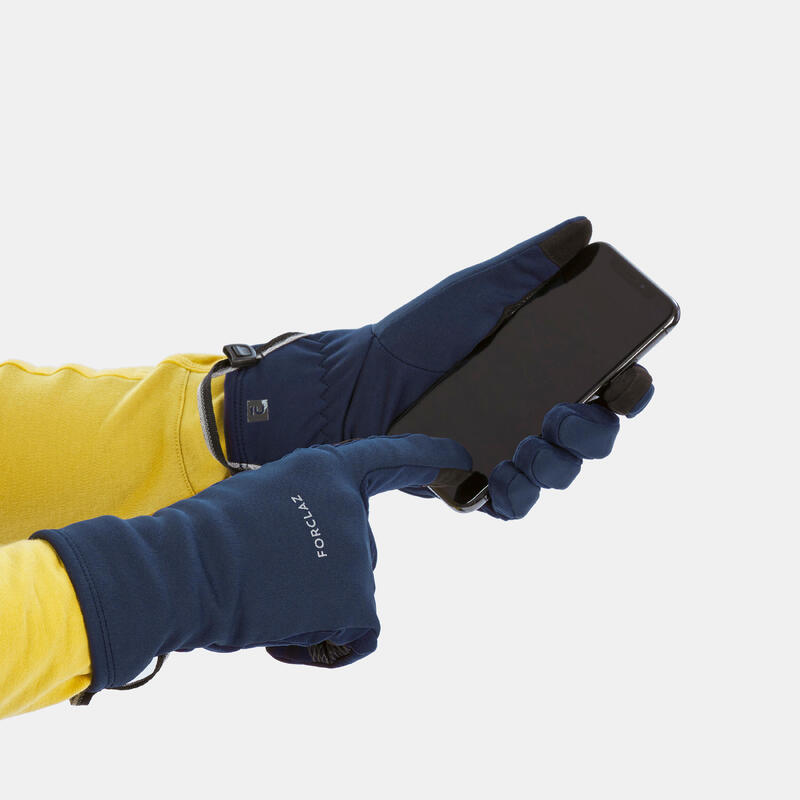 Handschuhe Erwachsene Stretch touchscreenfähig Bergwandern - MT500 marineblau