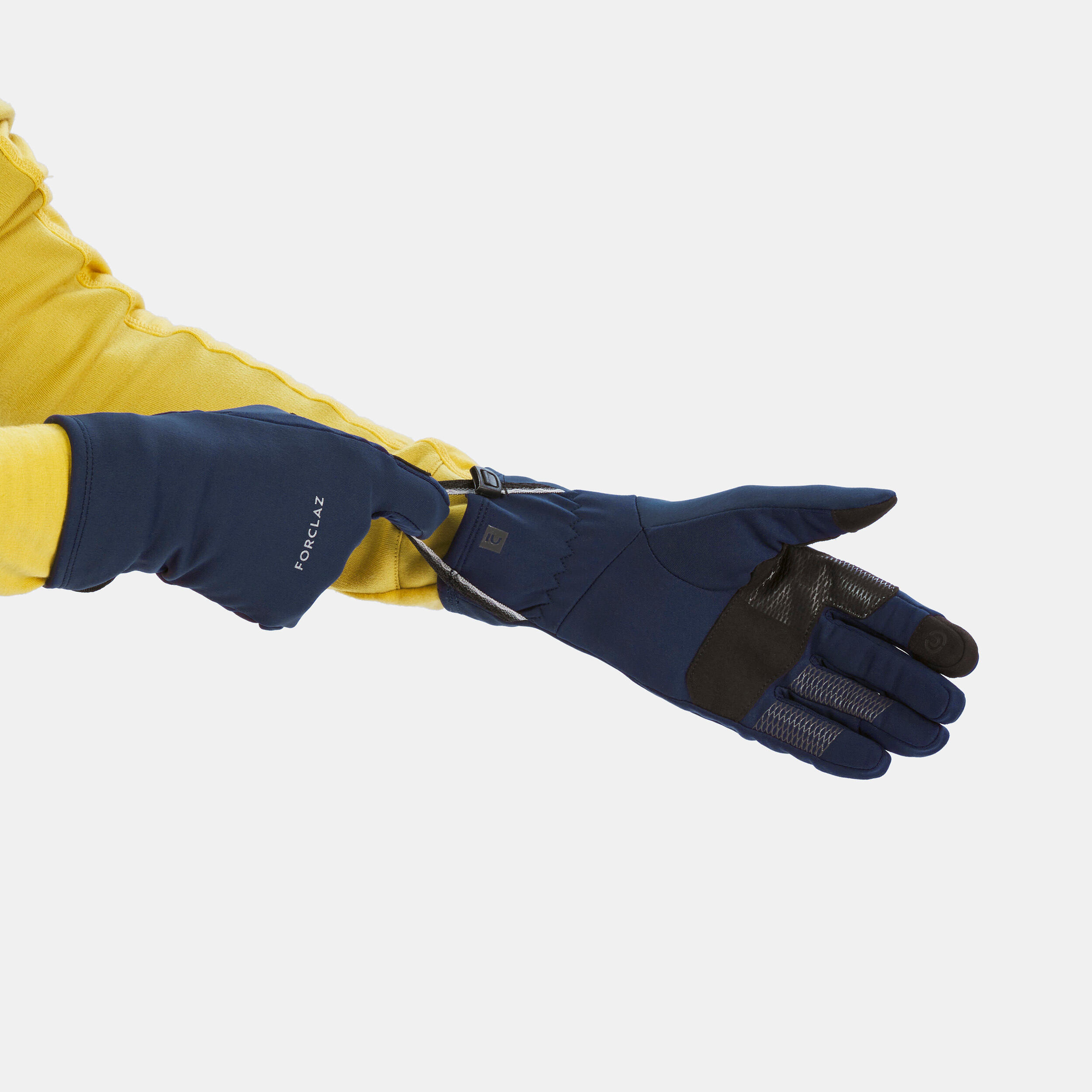 Adult mountain trekking tactile stretch gloves - MT500 navy blue 6/9
