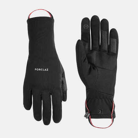 Ελαστικά γάντια για οθόνη αφής για ορεινό trekking - MT500 Μαύρο - για ενήλικες
