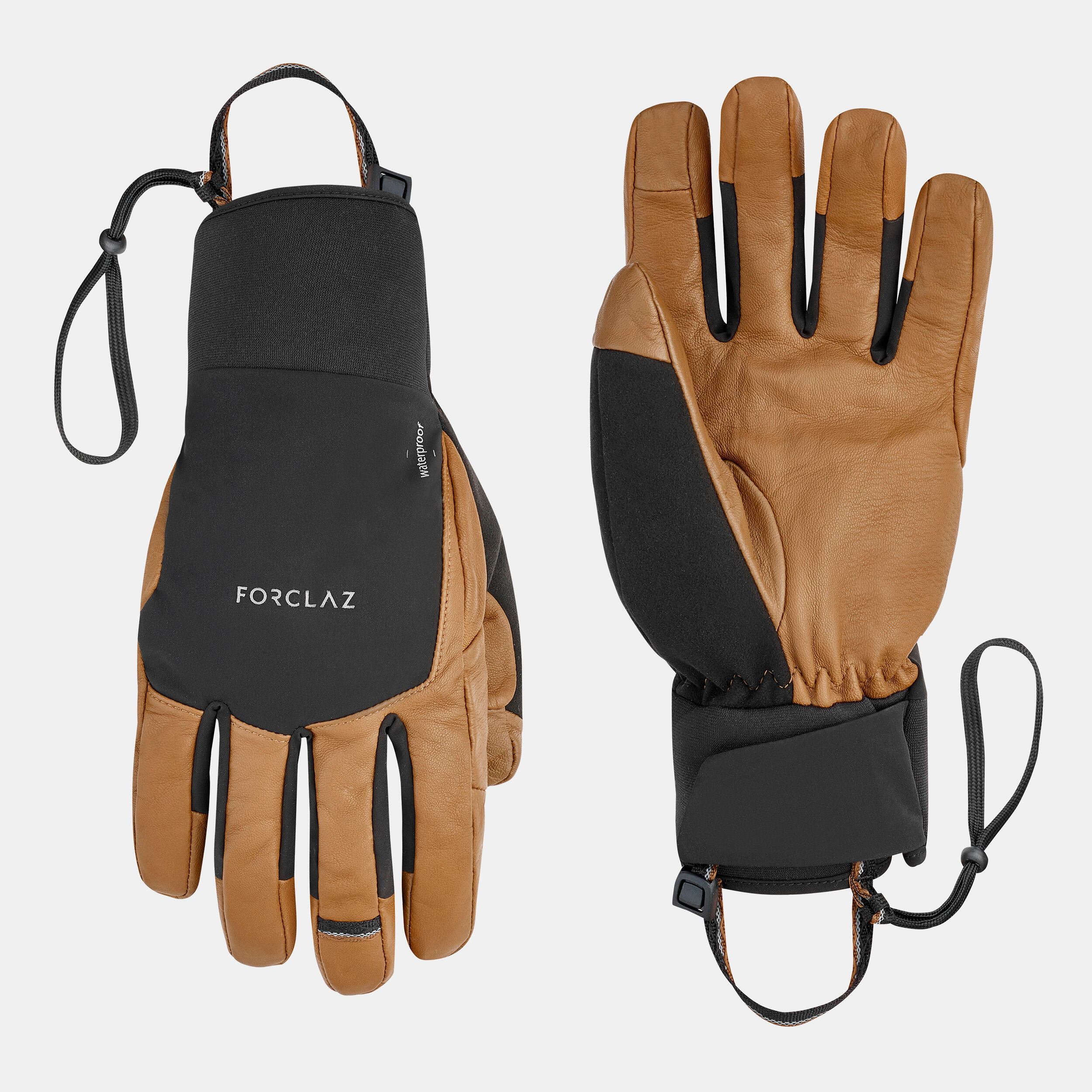 Adult Mountain Trekking Waterproof Leather Gloves MT900  Brown   2/8