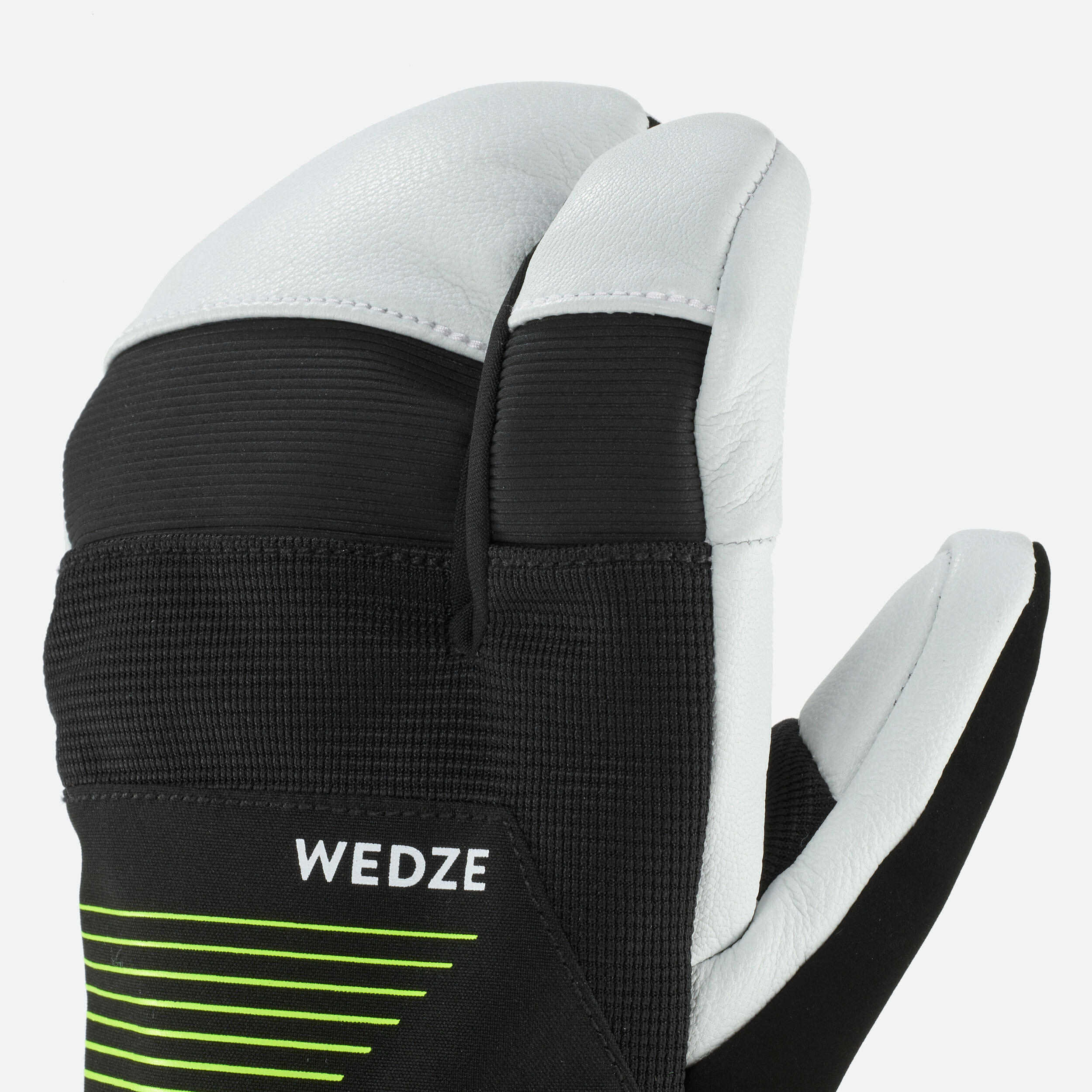 Kids' 3-Finger Warm Gloves - Ski 900 Black/White - WEDZE