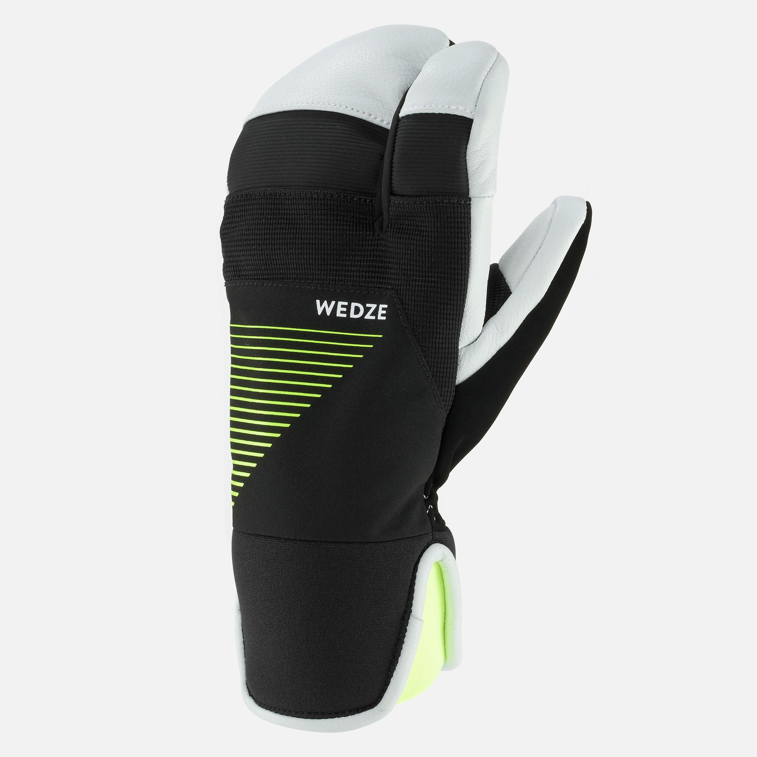 Kids' 3-Finger Warm Gloves - Ski 900 Black/White - WEDZE