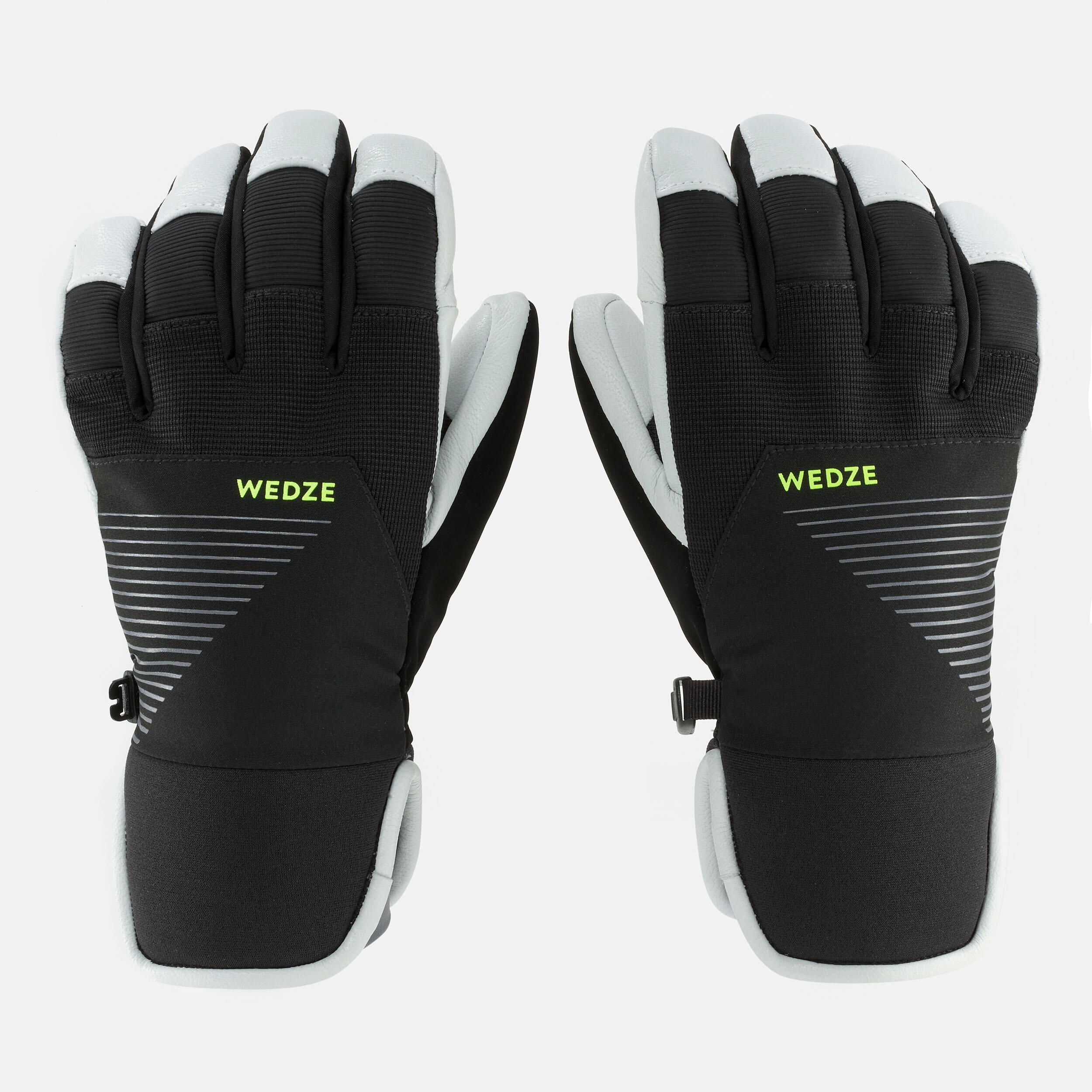 KIDS’ WARM AND WATERPROOF SKI GLOVES - 900 BLACK 2/6