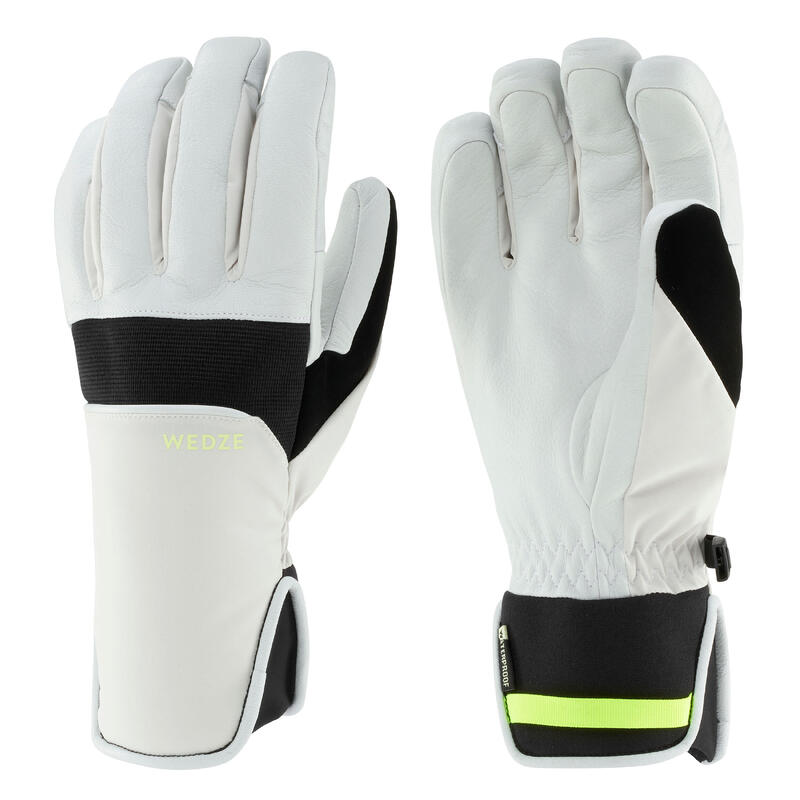 Gants de ski adulte, 550 beige et blanc