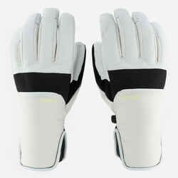 ADULT SKI GLOVES 550 - BEIGE AND WHITE