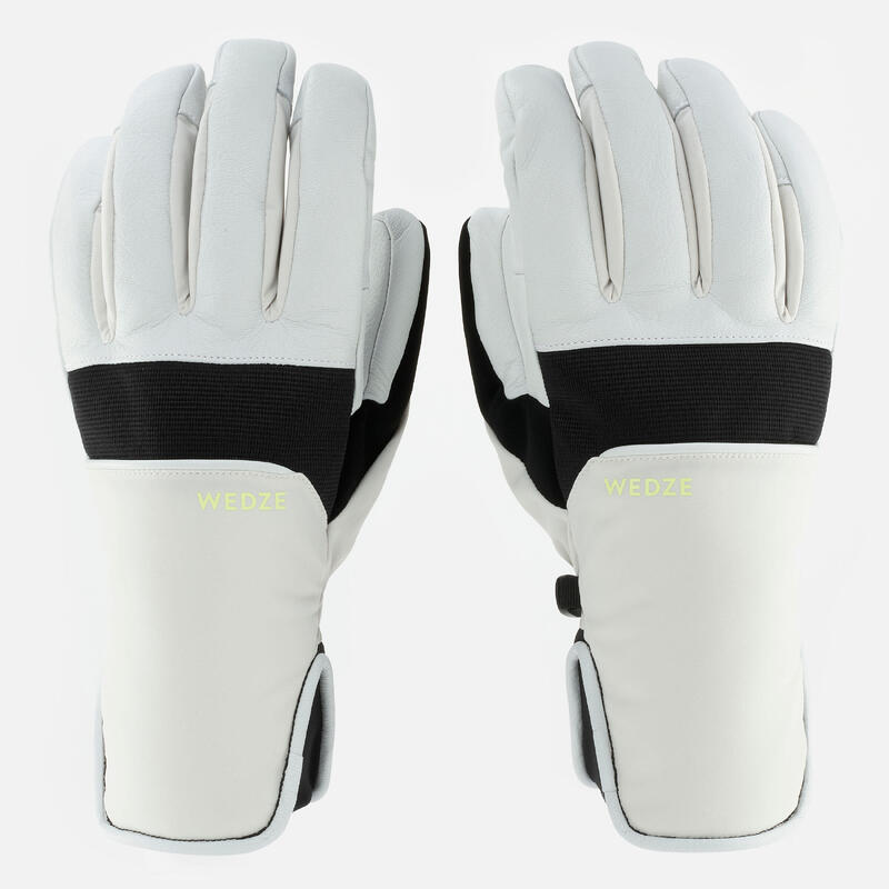 Gants de ski 500 sport beige et blanc adulte