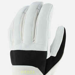 ADULT SKI GLOVES 550 - BEIGE AND WHITE