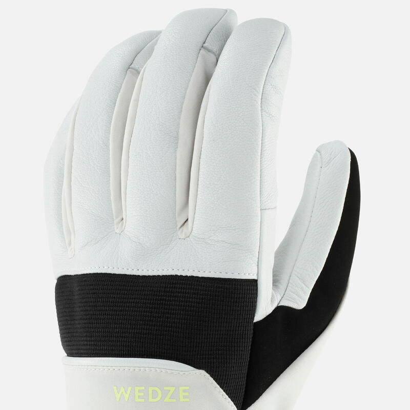 Gants de ski 500 sport beige et blanc adulte