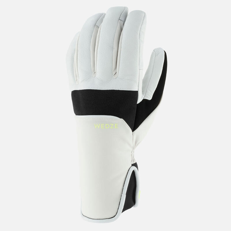 Gants de ski 500 sport beige et blanc adulte