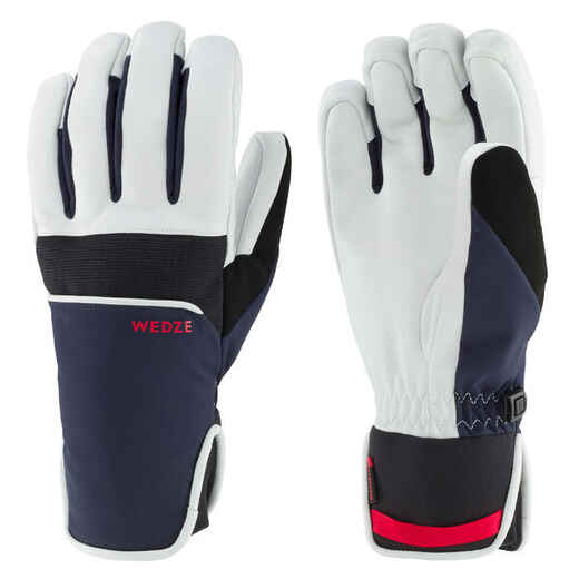 
      ADULT WARM AND WATERPROOF SKI GLOVES - 550 NAVY BLUE AND WHITE
  