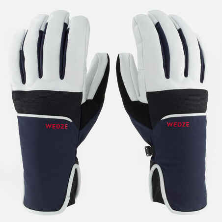 Adult Ski Gloves 500 Sport - Navy Blue and White